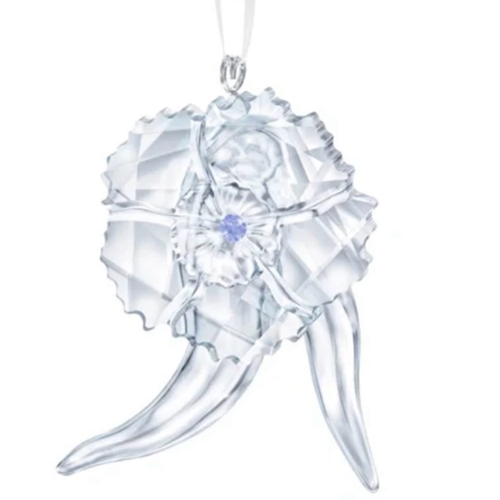 NWOT 2019 Swarovski Crystal Flower Figurine with Blue/ Purple Center - Picture 2 of 3